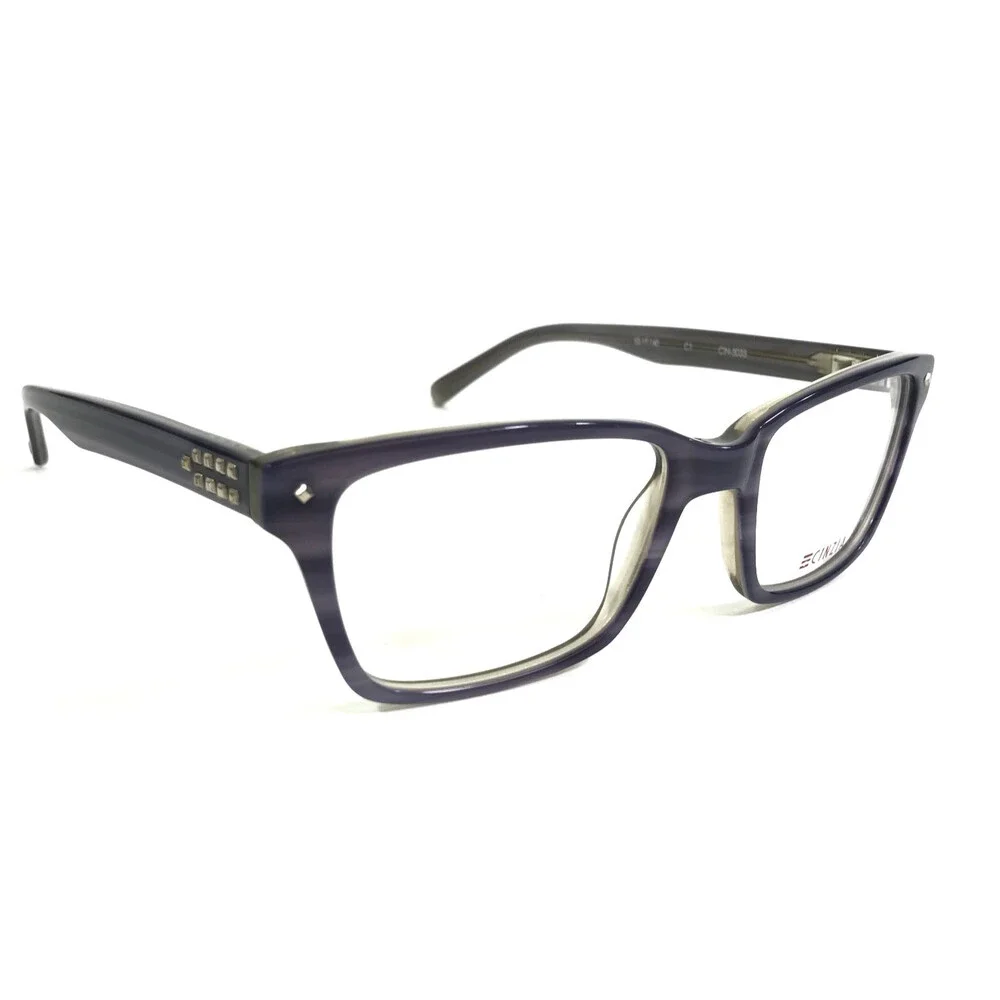 Cinzia Eyeglasses Frames CIN-5035 C1 Striped Purple Gray Square 52-17-140